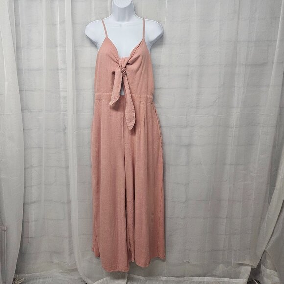 Anrabess Pink Halter Wide Leg Jumpsuit Coquette Cropped Club Beach XL - Picture 11 of 11